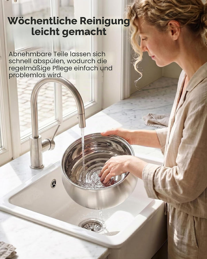 Tomxcute Katzenwasserbrunnen, 4,0 l, automatischer Edelstahl-Haustierbrunnen, Hundewasserspender, Ul