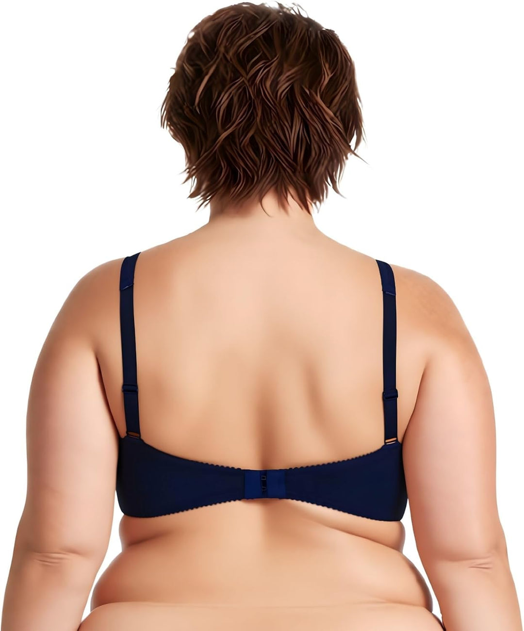 Curve Muse Übergrösse Ungefüttert Bügel Spitzen-BH mit gepolsterten Schultergurten-2er Pack 75B Sahn