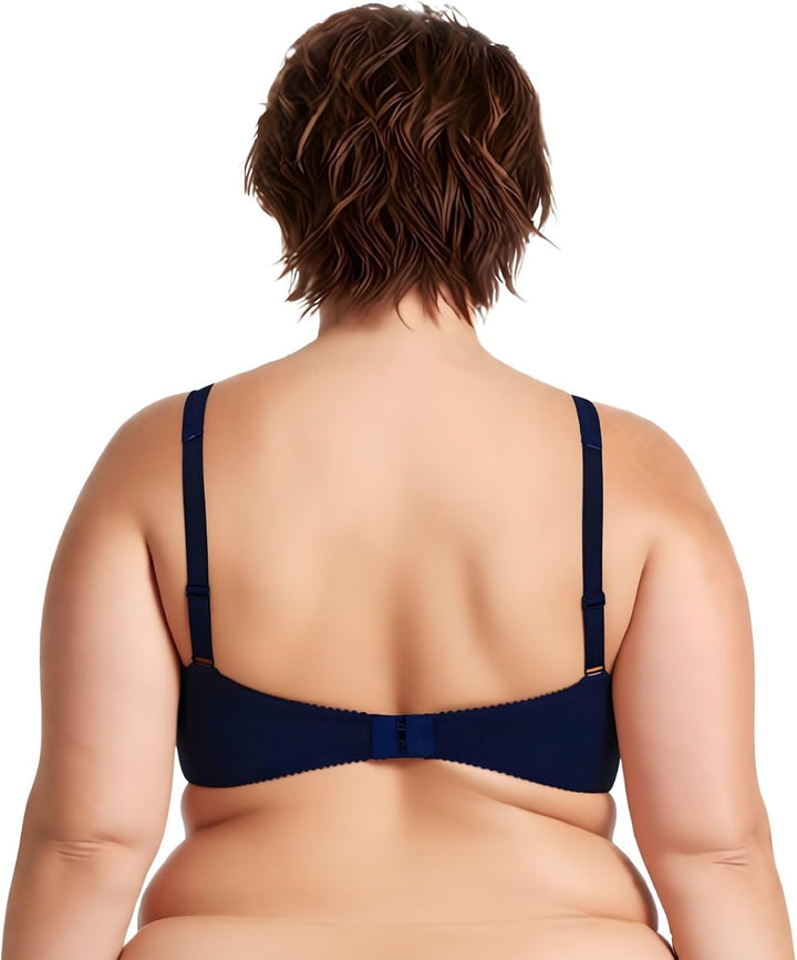 Curve Muse Übergrösse Ungefüttert Bügel Spitzen-BH mit gepolsterten Schultergurten-2er Pack 75B Sahn