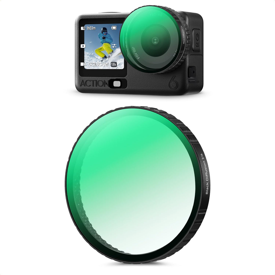 K&amp;F CONCEPT Clip-On Black-Mist 1/4 Filter Kompatibel mit DJI Osmo Action 6, Clip-On Schnellwechsel-F