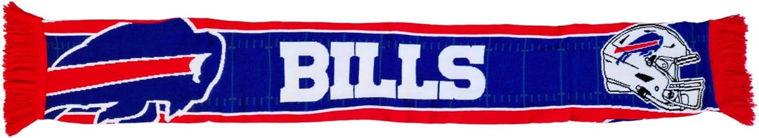 Great Branding NFL Jaquard Schal American Football Teamlogo Helm Fanschal Fransen Scarf-bills-blue