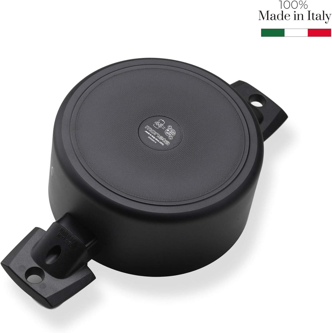 Moneta Recy Kasserolle mit 2 Griffen, 20 cm, Ricla 46 Dosen, Net Induction, schwarz, Körper aus 100%