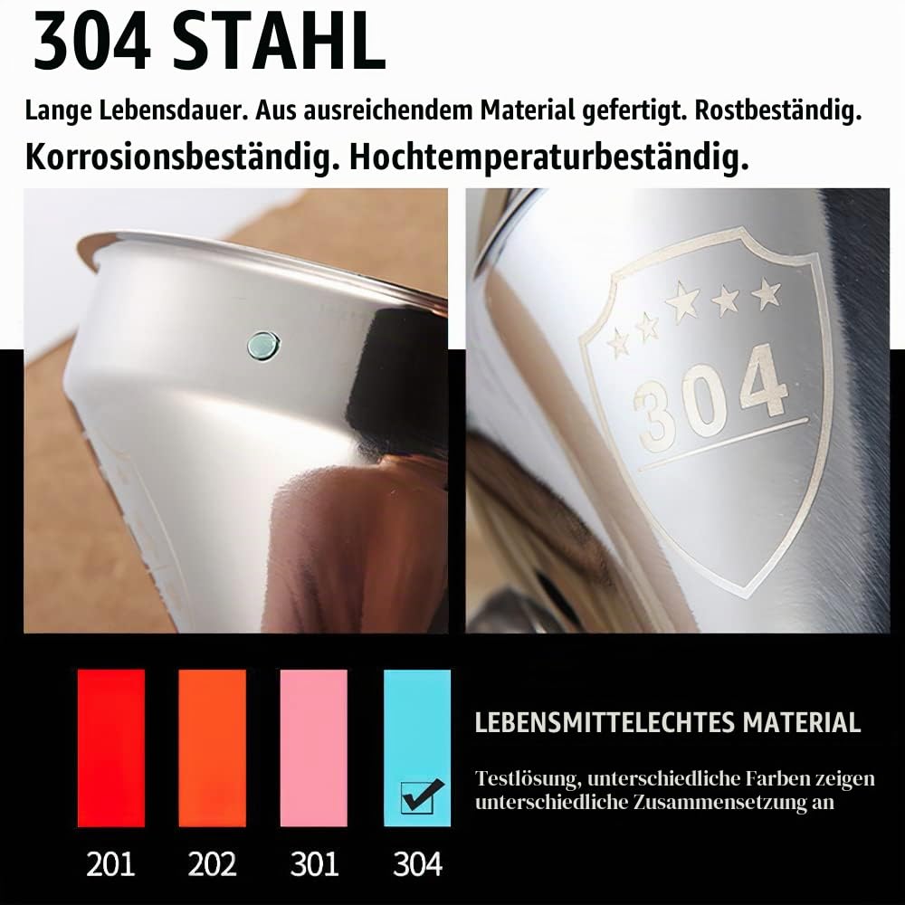 Trichterset Lebensmittelecht, XiXiRan 2 Stück Trichter Edelstahl 304 (klein,gross) und Filter, Ø5 Zo