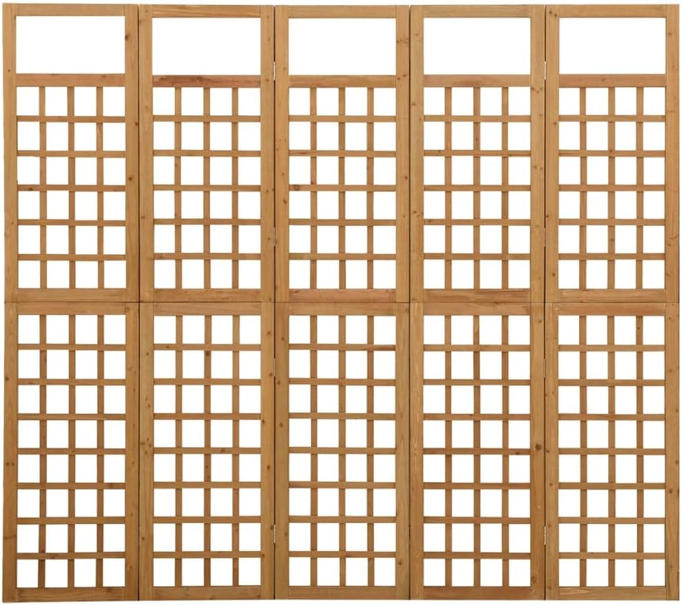 vidaXL Tannenholz Massiv Paravent Spalier 5-TLG. Rankhilfe Raumtrenner Raumteiler Trennwand Umkleide