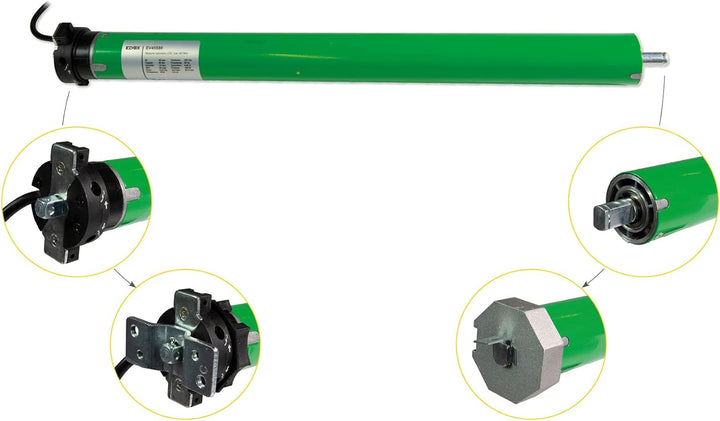 Vimar EV45S80 Rohrmotor 230V~, Hubkraft 80kg, achteckige Adapter 60mm, komplett mit Befestigungsklam