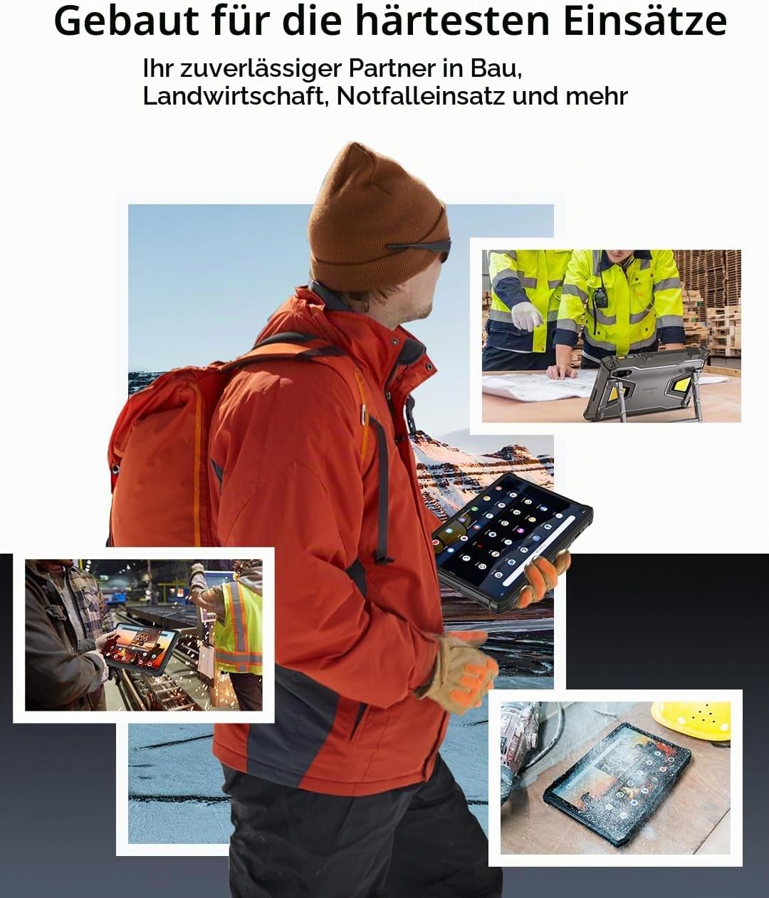 Ulefone Armor Pad 5 Pro 5G Outdoor Tablet 5G Mit 24200mAh Akku, Android 15, Dimensity 7400X, 32GB+51