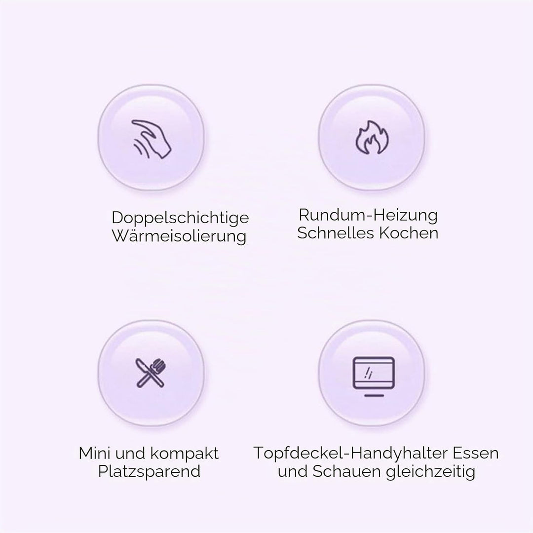 450W Elektrikkocher Hot Pot 1,2 L Non -Stick -Beschichtung Automatisches Ausschalten für Ramensuppe