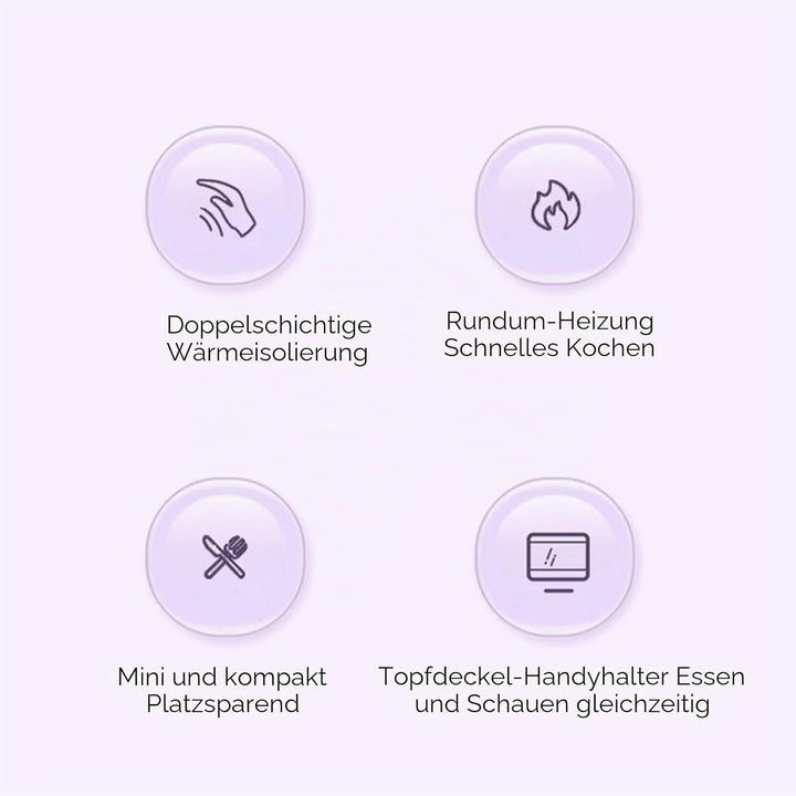 450W Elektrikkocher Hot Pot 1,2 L Non -Stick -Beschichtung Automatisches Ausschalten für Ramensuppe