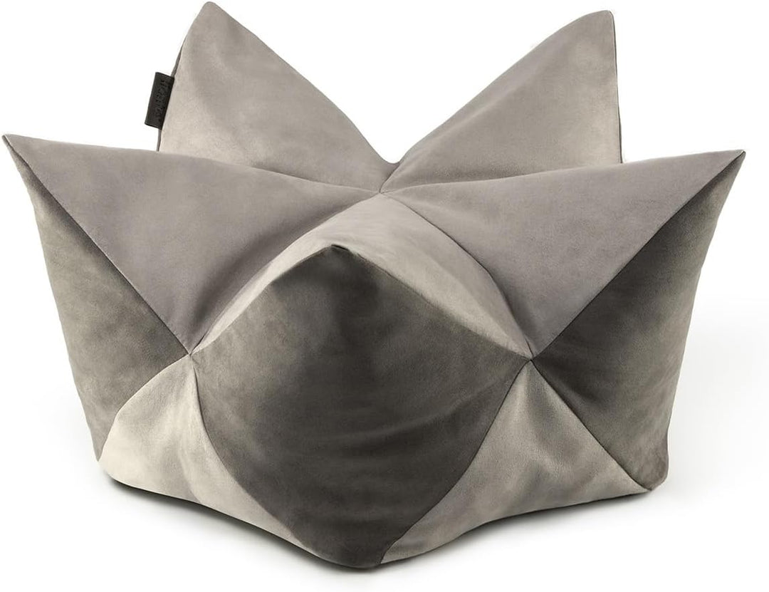 lionto Kronenkissen Sternenkissen Hundebett Katzenbett Haustierkissen, 60x35 cm grau/hellgrau Grau/H