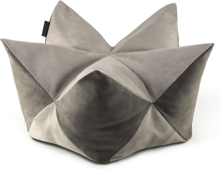 lionto Kronenkissen Sternenkissen Hundebett Katzenbett Haustierkissen, 60x35 cm grau/hellgrau Grau/H