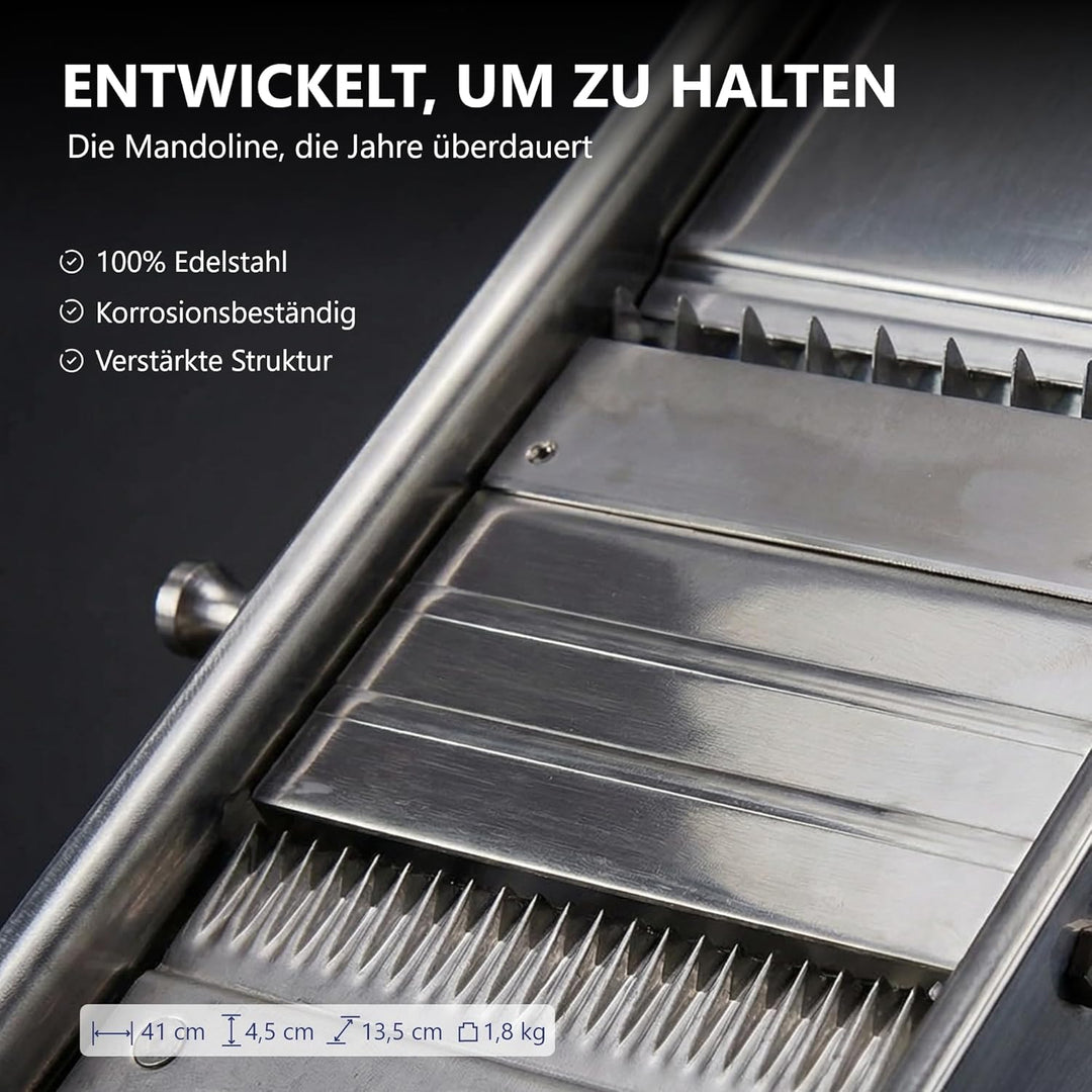 Louis Tellier - Mandoline mit Schlitten - Edelstahl - Professionelle Qualität - Kamm 3/10mm - 25 x 1