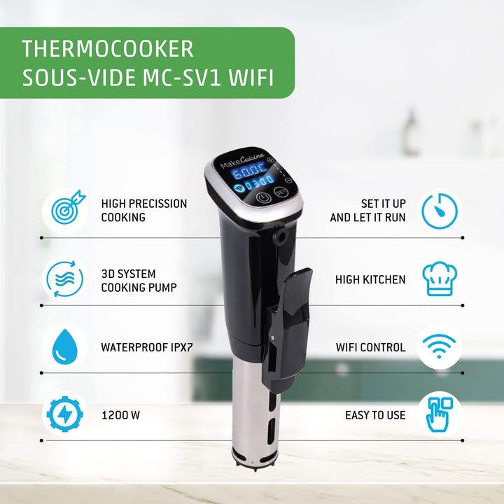 MakeCuisine - Roner Niedertemperatur- und Vakuumgaren - Roner sous vide - Wasserdicht - WIFI Verbind