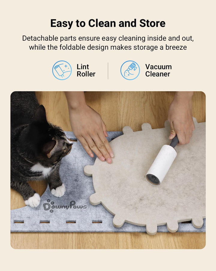 DownyPaws Katzenhöhle Filz, Katzenhaus aus Filz, Katzenbett, Katzenhöhle für Katzen, 58 x 33 x 30cm,