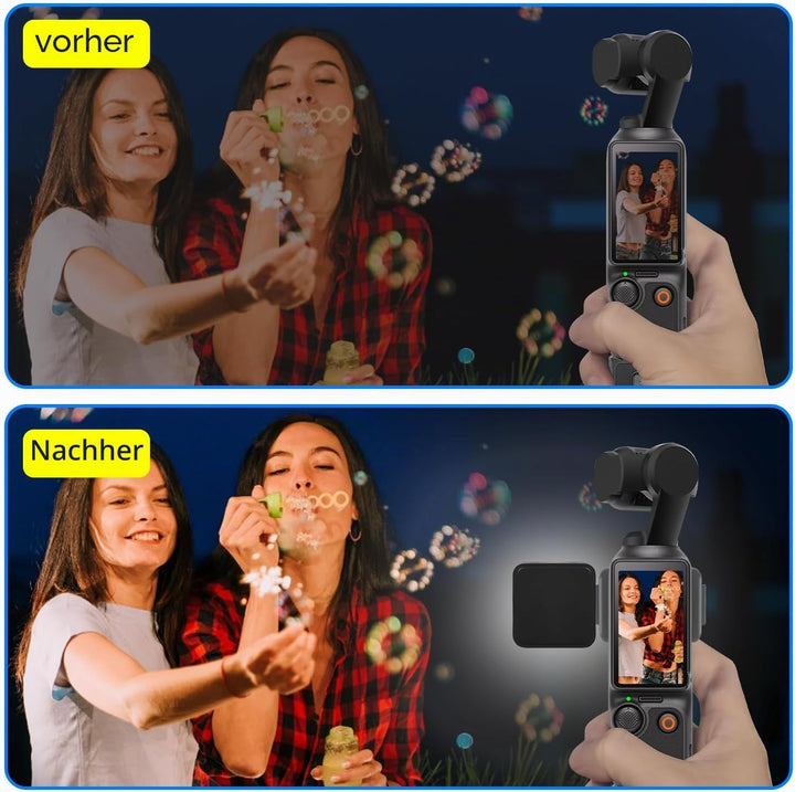 Pocket 3 Magnetisches Mini Video Licht, Farbtemperatur in 3 Stufen, Helligkeit in 2 Stufen, 300mAh A