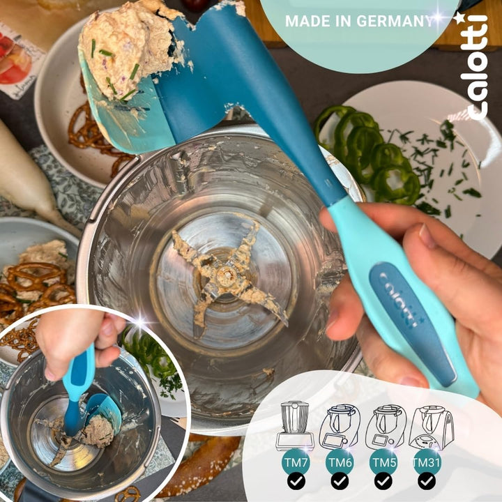 Calotti® Drehkellenspatel Silikon +, für Thermomix® TM6®,TM5® und TM31®. Einfaches Aufnehmen von Mix