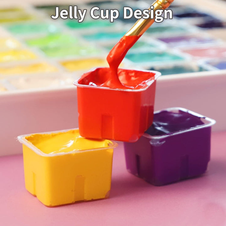 HIMI Gouache-Farben-Set, 56 Farben x 30 ml mit tragbarer Tragetasche, einzigartiges Jelly Cup-Design