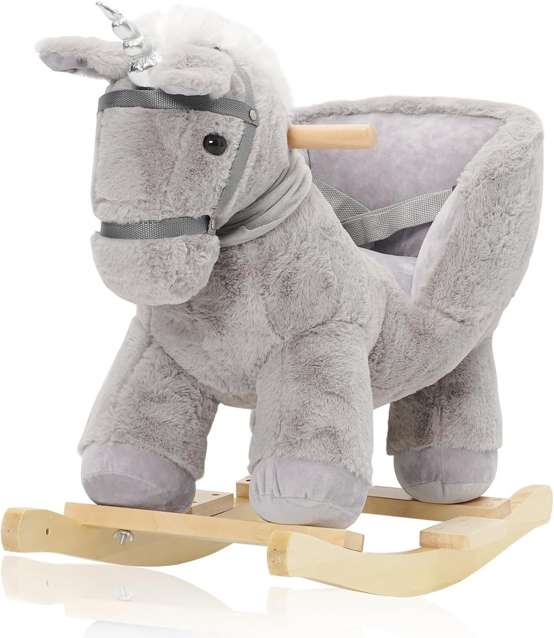 Schaukelpferd ab 6 Monate Schaukeltier Schaukel das Pferd Baby mit Sicherheitsgurte Rocking Horse Ge