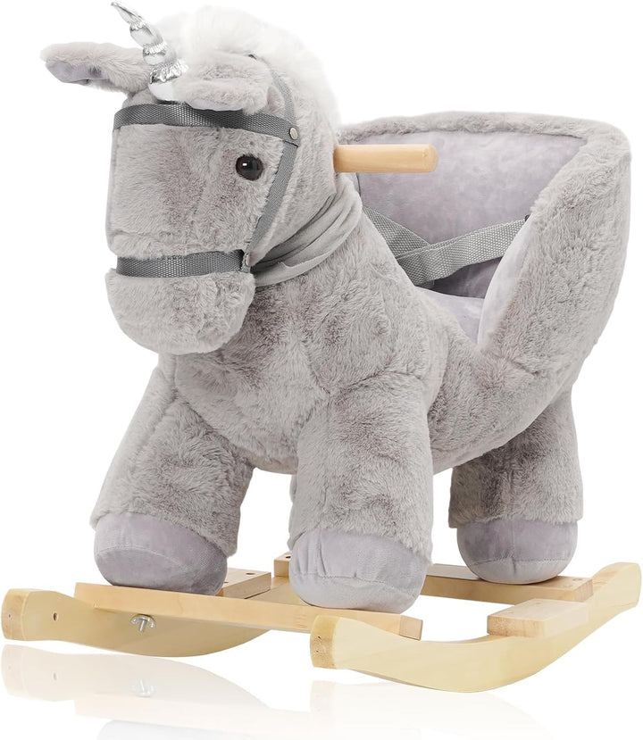 Schaukelpferd ab 6 Monate Schaukeltier Schaukel das Pferd Baby mit Sicherheitsgurte Rocking Horse Ge