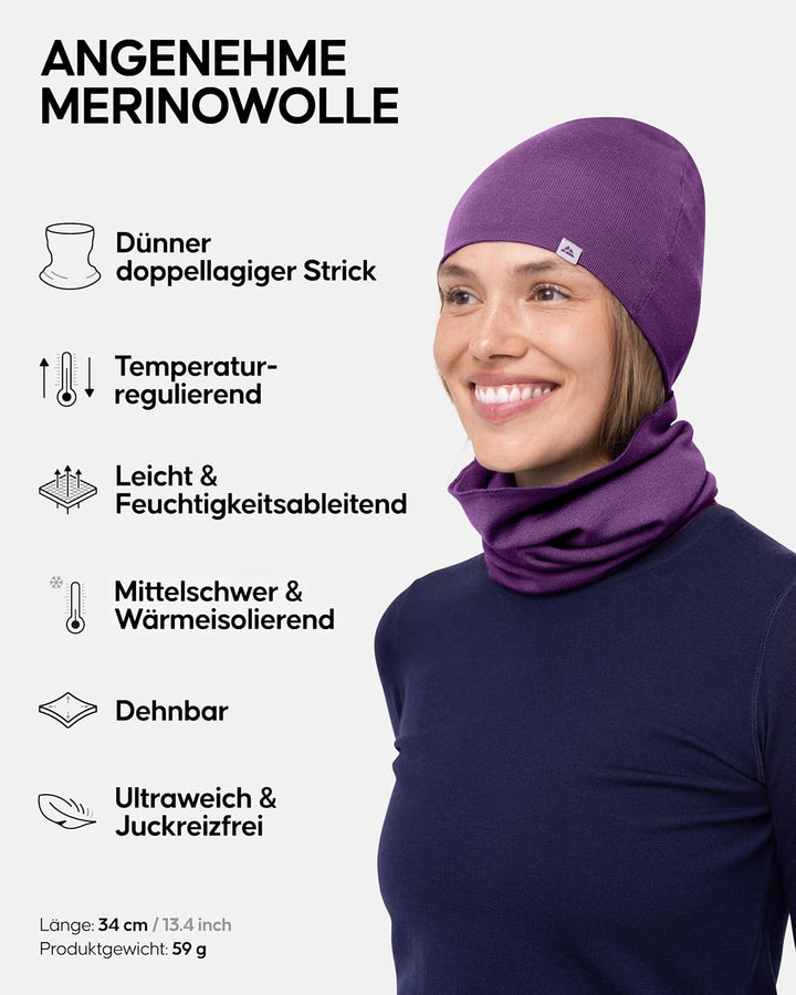 DANISH ENDURANCE Merino Schlauchschal Herren, Winter Loop Schal Damen, Multifunktionstuch, Bandana,