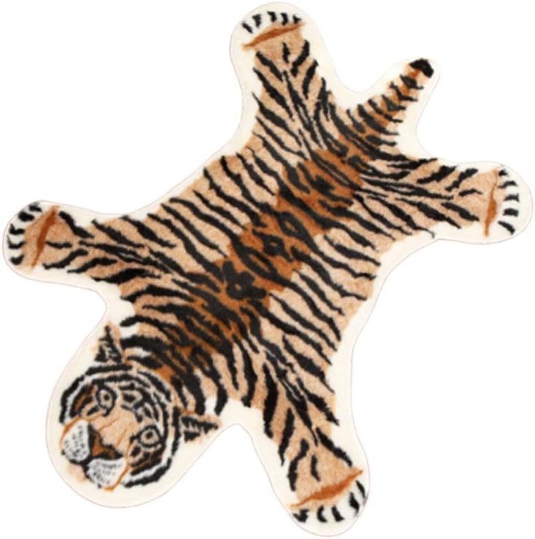 SuPVOX Teppich mit Leopardenmuster, Kunstfell, Fussmatte, rutschfest, für Wohnzimmer, Schlafzimmer,