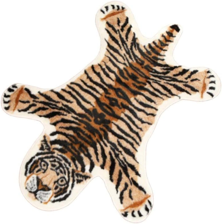 SuPVOX Teppich mit Leopardenmuster, Kunstfell, Fussmatte, rutschfest, für Wohnzimmer, Schlafzimmer,