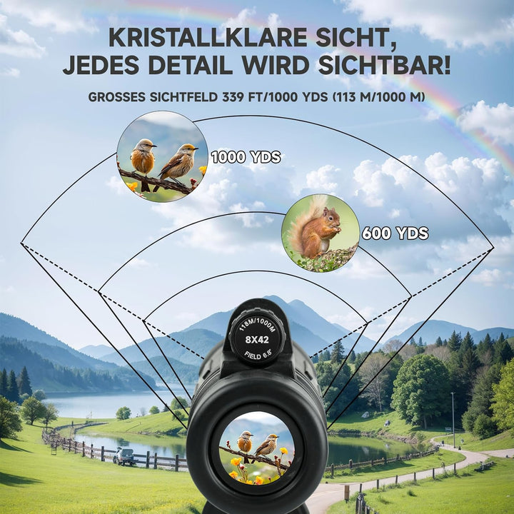 BOSTORN Monokular Teleskop 8X42 mit Tripod - Hochleistungs monokular, leichtes Monokular mit klarem