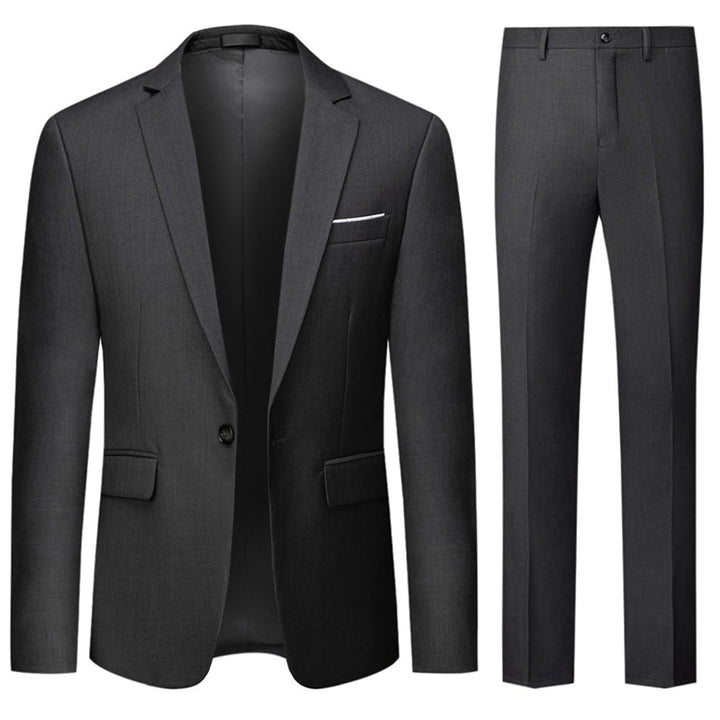 Allthemen Anzug Herren 2 Teilig Slim Fit Hochzeitanzug EIN Knopf Smoking Anzüge Sakko Hose S Grau, S