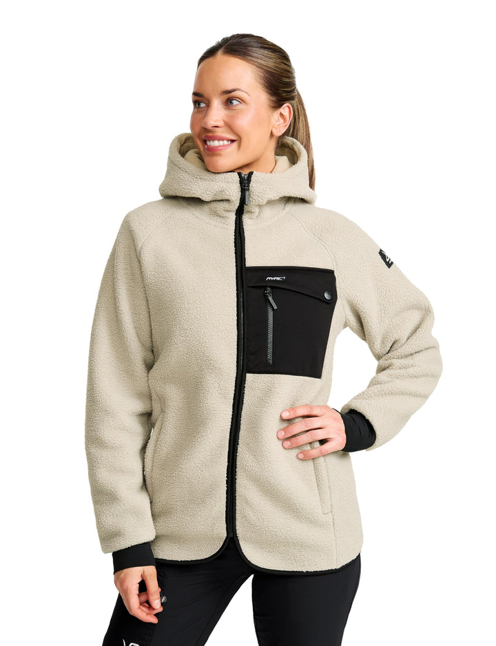 RevolutionRace Sherpa Hoodie für Damen, Outdoor Fleecejacken perfekt für Wanderungen und Outdoor-Abe