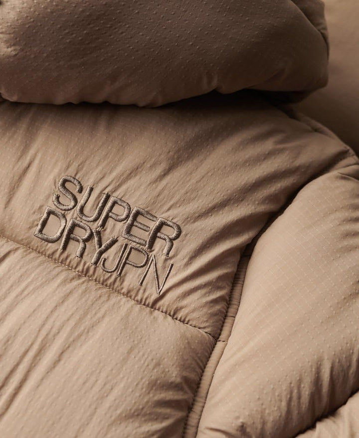 Superdry Damen Langer Ripstop Steppmantel 38 fossil braun raster, 38 fossil braun raster