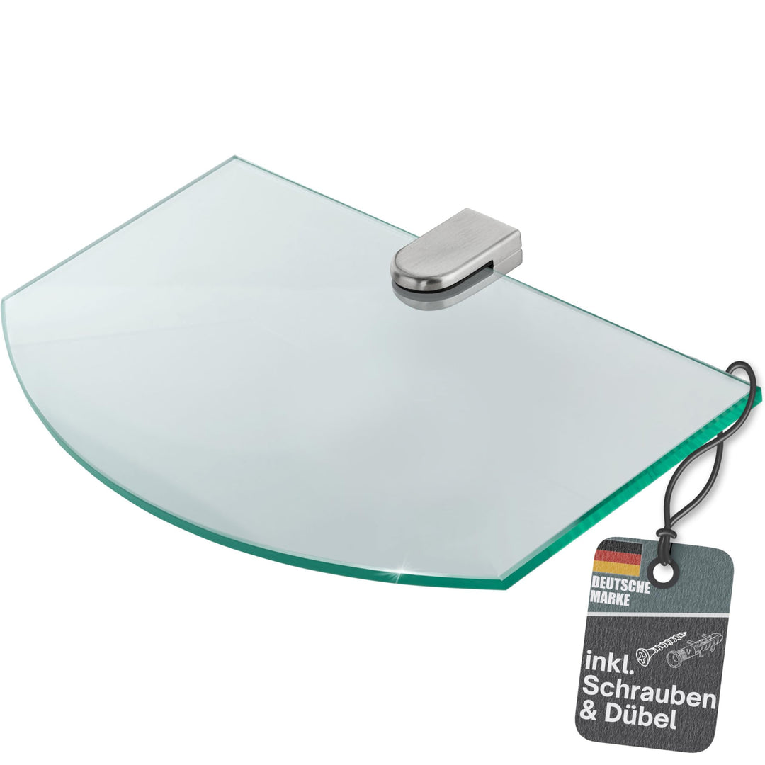 bonsport Glasregal Wandregal für Badezimmer Klarglas - Glas Regal aus 6 mm Sicherheitsglas 25x14x0,6