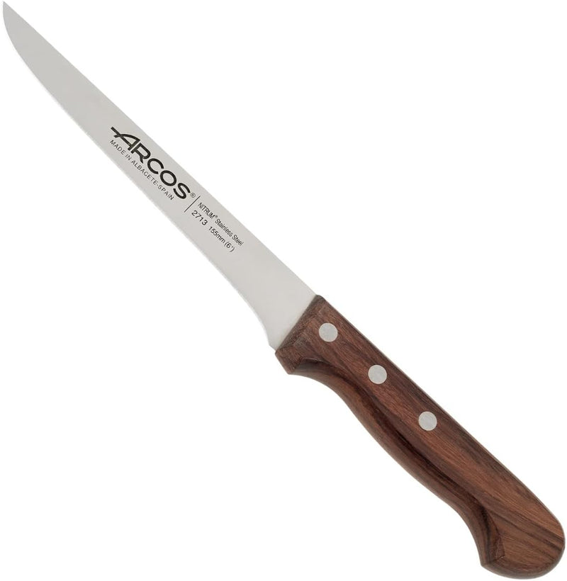 Arcos Serie Atlantico - Ausbeinmesser - Klinge Nitrum Edelstahl 155 mm - HandGriff Rosenholz Farbe B