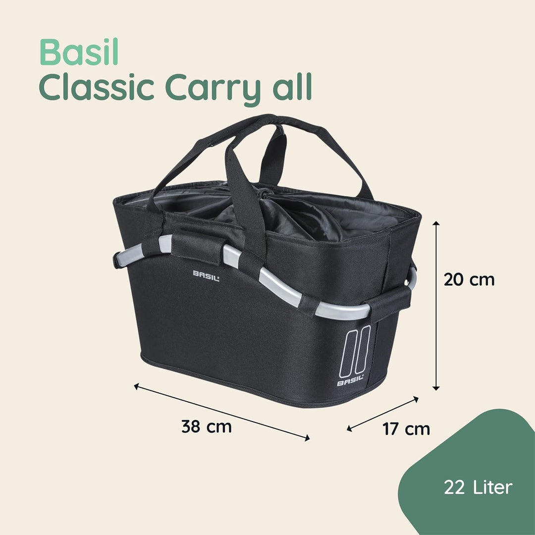 Basil Classic Carry All 38 X 20.5 X 17.5 CM Schwarz, 38 X 20.5 X 17.5 CM Schwarz