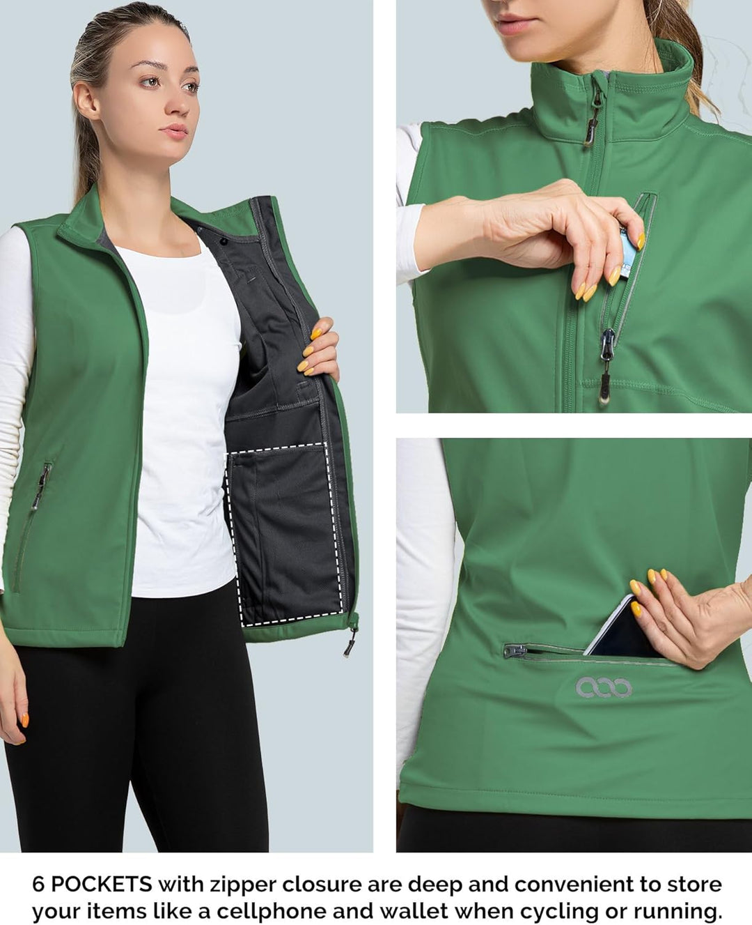 33,000ft Damen Leichte Laufweste Outdoor Softshell Weste Frau Ärmellose Jacke Winddichte Wasserdicht