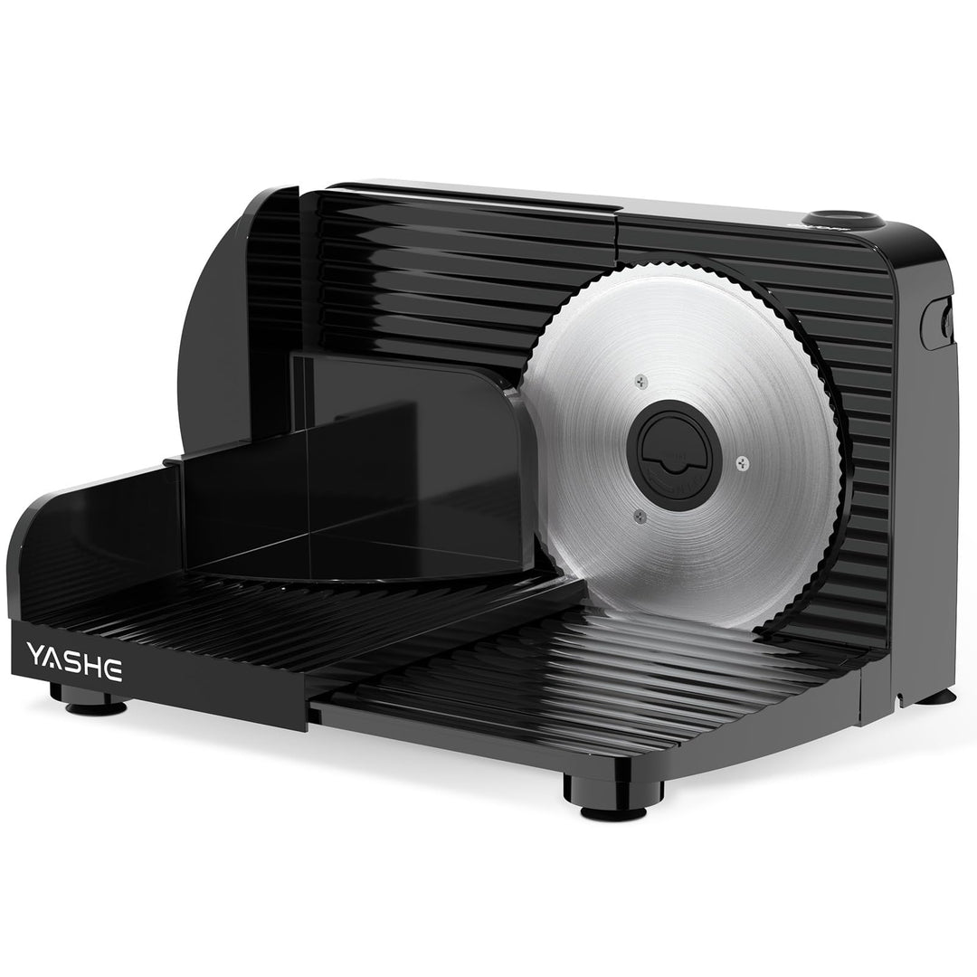 YASHE Faltbarer Elektrischer Allesschneider, 180W Brotschneidemaschine, Mit Einstellbarer Dicke 0–15