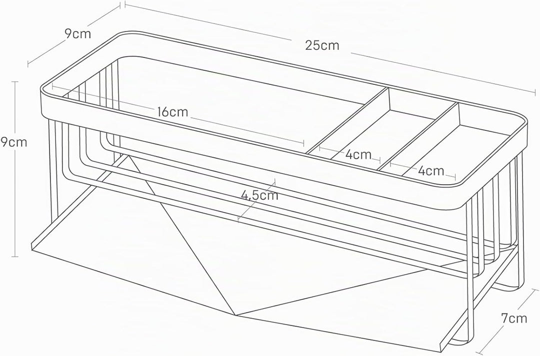 YAMAZAKI 5016 Tower Abtropfgestell für Schwämme und Seifenspender, weiss, Stahl, Minimalistisches De