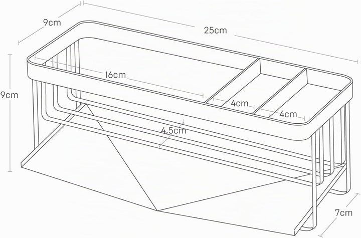 YAMAZAKI 5016 Tower Abtropfgestell für Schwämme und Seifenspender, weiss, Stahl, Minimalistisches De