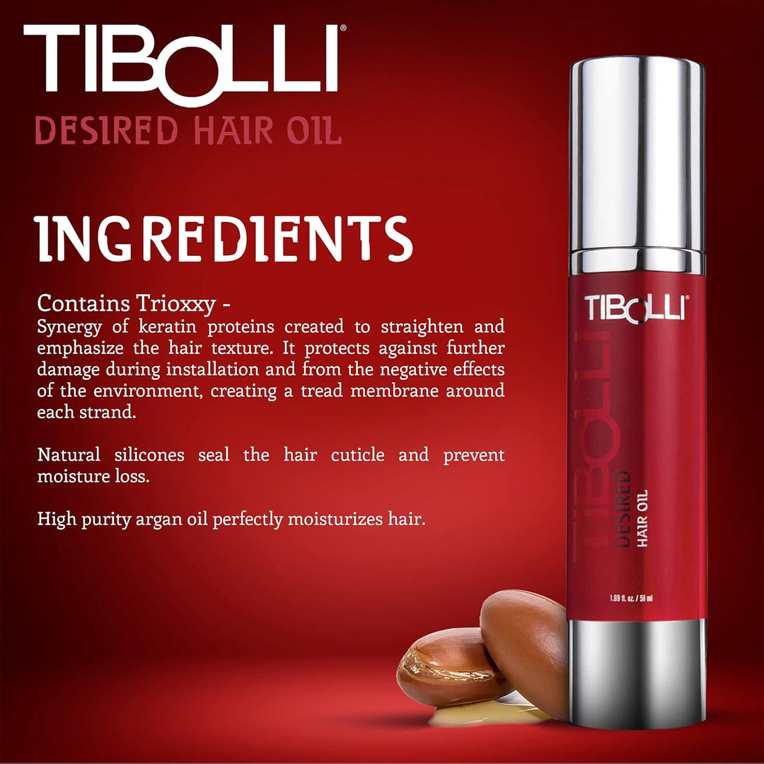 TIBOLLI Desired Hair Oil (1.6 FL Oz / 50ml) Zur Beseitigung von Frizz und trockenem, geschädigtem Ha