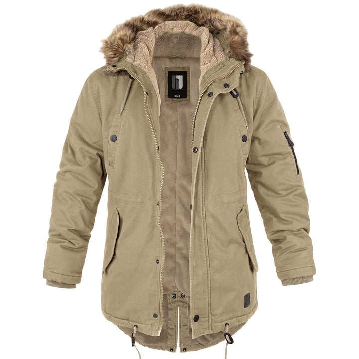 bw-online-shop Winterparka Fishtail mit Futter Herren Parka Jacke S Camel, S Camel