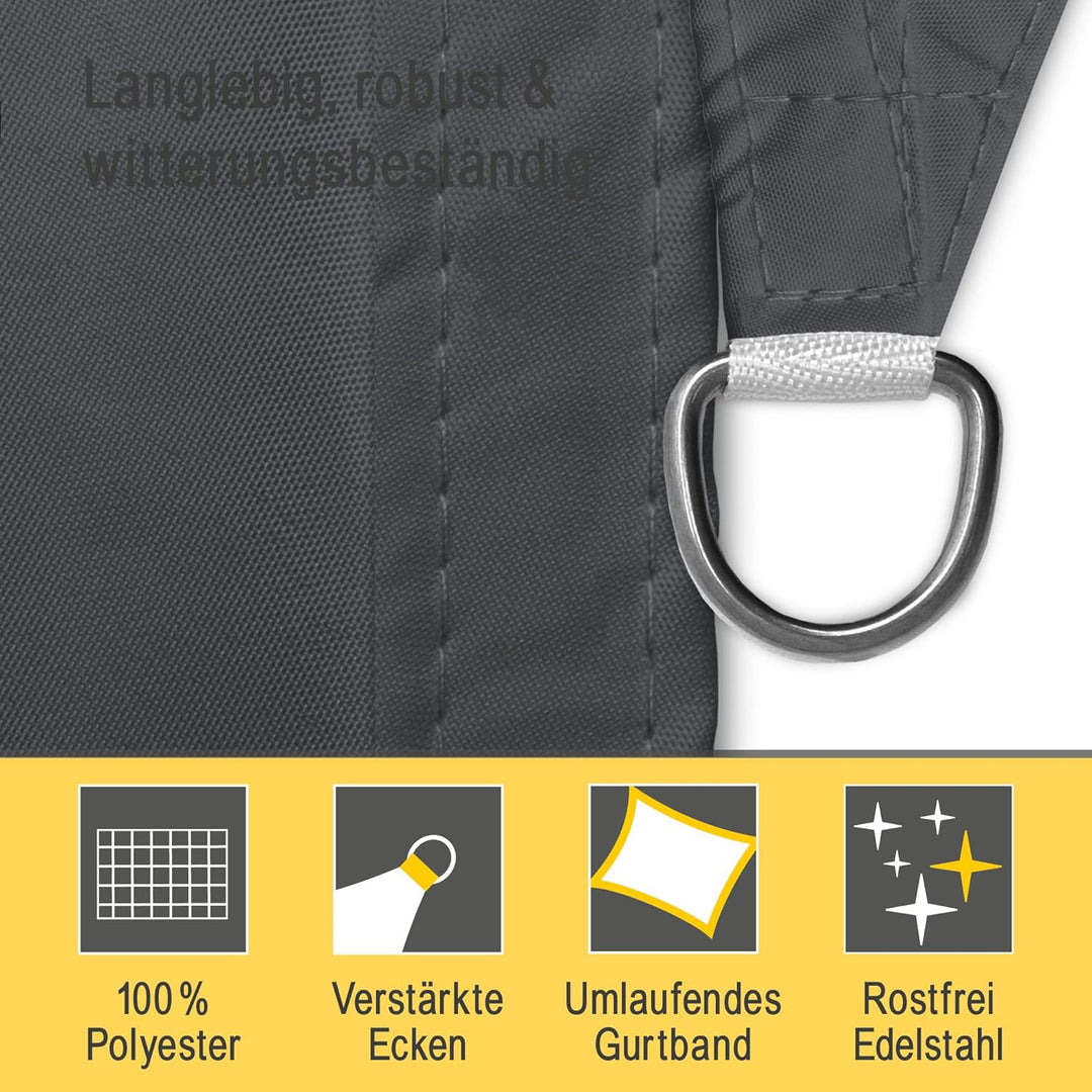 Sol Royal Sonnensegel rechteckig Wasserdicht 3x4m Terrasse – Sonnensegel Balkon Segeltuch UV Sonnens