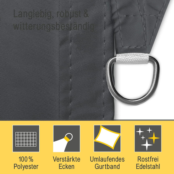 Sol Royal Sonnensegel rechteckig Wasserdicht 3x4m Terrasse – Sonnensegel Balkon Segeltuch UV Sonnens
