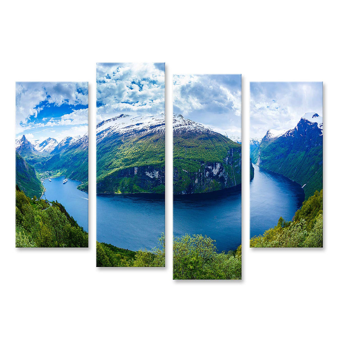 islandburner Prime Bild auf Leinwand Geiranger Fjord Schöne Natur Norwegen Bilder Wandbilder Poster