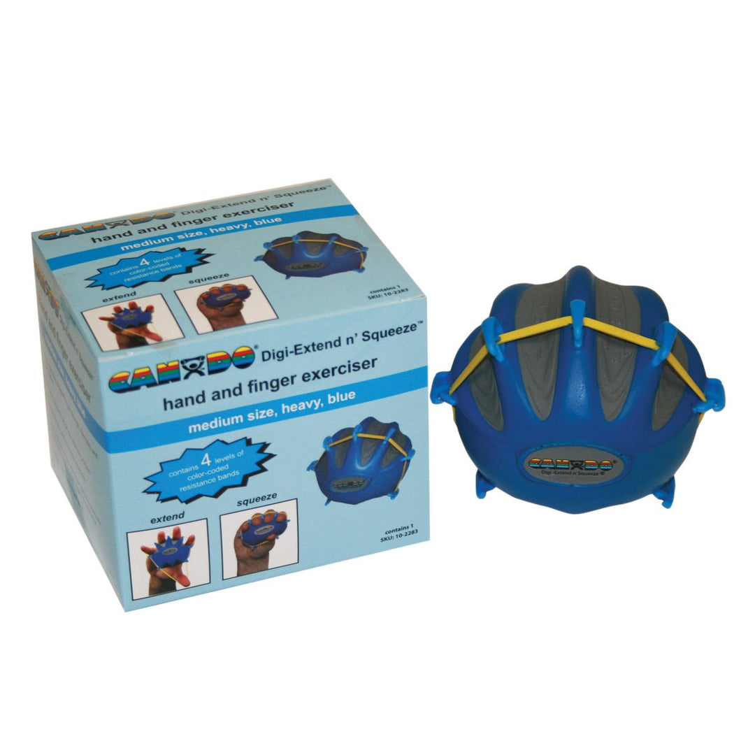 Cando® Digi-Extend n' Squeeze Handtrainer, Fingertrainer, blau (stark) schwer / blau, schwer / blau