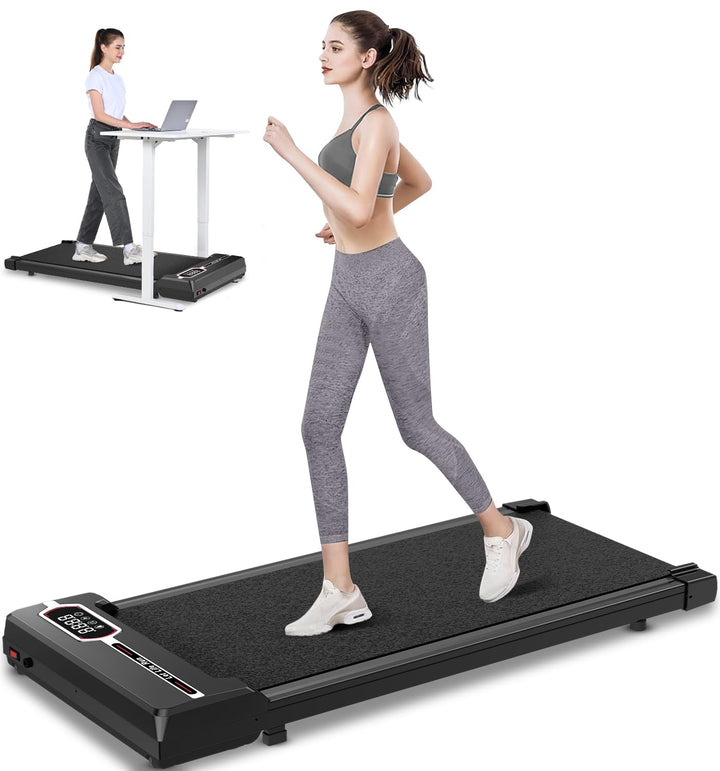 Dskeuzeew Walking Pad 2 in 1 - Laufband für Zuhause Gehband 1-8km/h unter Schreibtisch Elektrisches