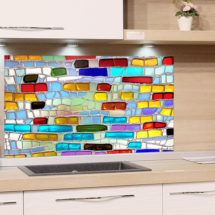 GRAZDesign Spritzschutz Küchenrückwand Glas Küche für Herd & Küchenspüle, Bunte Gläser Style | Glasp