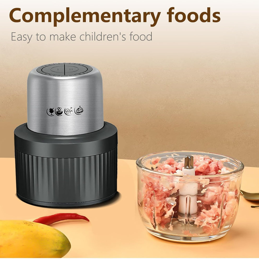 Fleischwolf Elektrischer 800W, Zerkleinerer küche mit 3L + 0,5L, Multizerkleinerer mit 2 Geschwindig