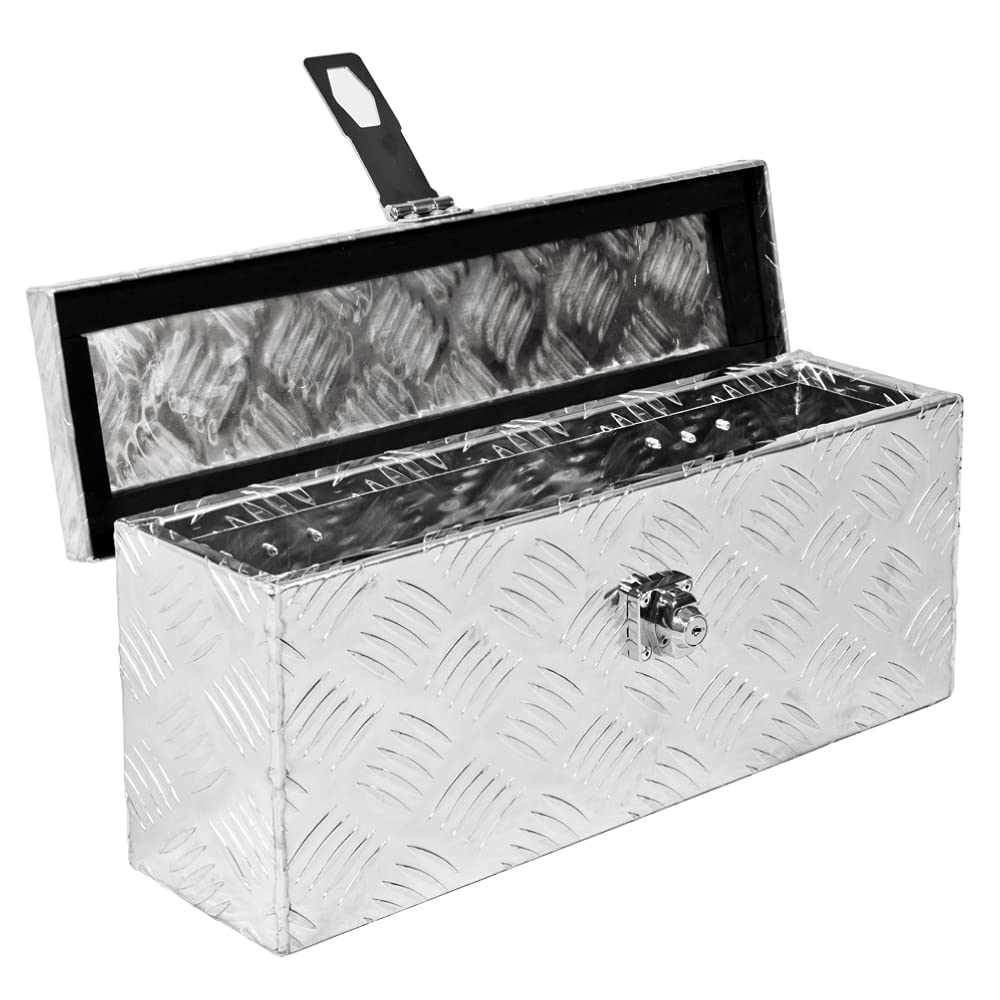 Trucky Truckbox, Deichselbox Aluminium, Anhängerbox 15 Grössen, Werkzeugkiste mit Schloss und Schlüs