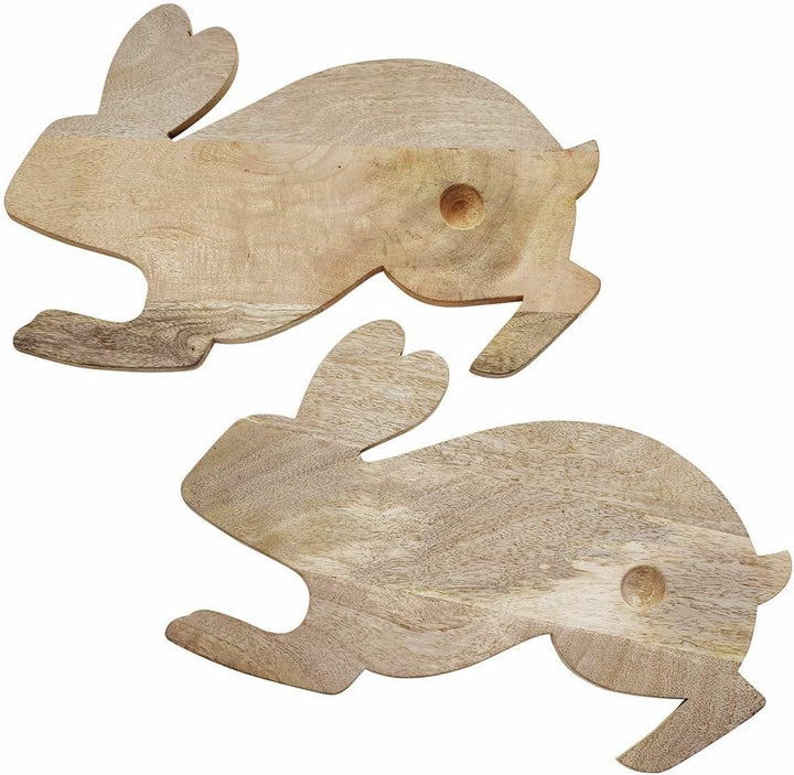 LOBERON Frühstücksbrett 2er Set Doraline, Niedliche Hasenform, Integrierte Eimulde, Tischaccessoires