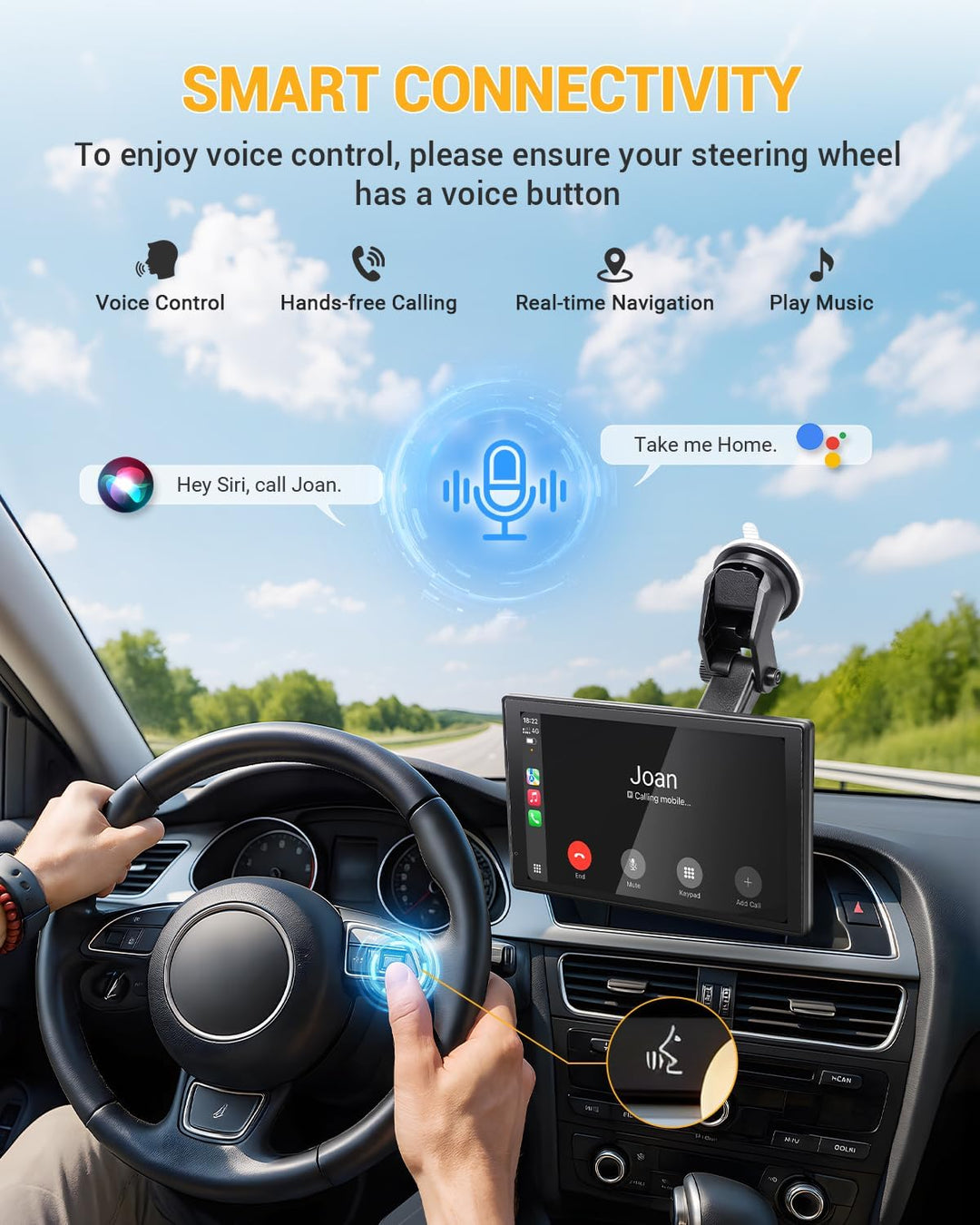 8 Zoll Android Auto Display Wireless für Apple Carplay Display Tragbares Carplay Bildschirm Auto mit