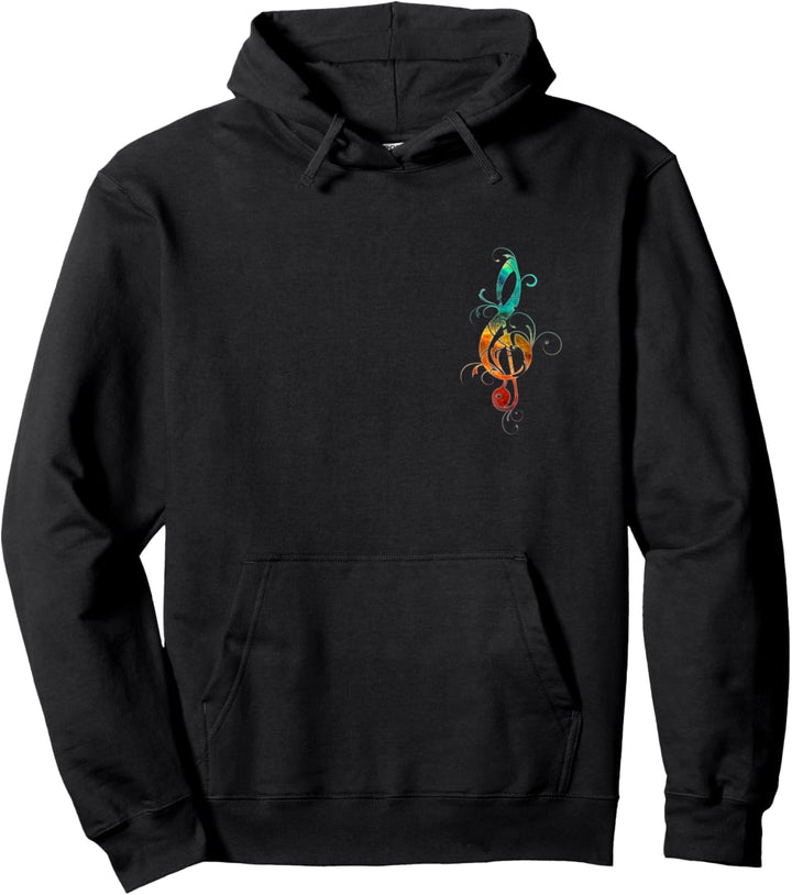Violinschlüssel, Notenschlüssel, floral, Musik, Musiknote, Pullover Hoodie