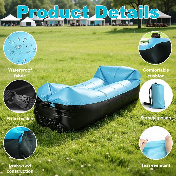 Aufblasbares Sofa, 230x70 cm Aufblasbare Liege, Wasserdichtes Camping Couch Aufblasbar, Tragbares Lu
